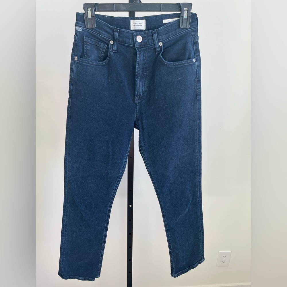 Citizens of Humanity Jolene Vintage Slim Straight Ankle Jeans Black High Rise 25